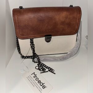 Mroede Brown and White Crossbody Bag